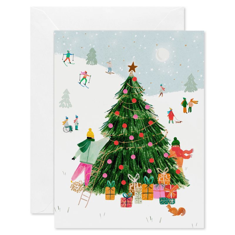 slide 1 of 4, American Greetings 10ct Blank Christmas Cards Boxed with Envelopes Christmas Tree, 10 ct
