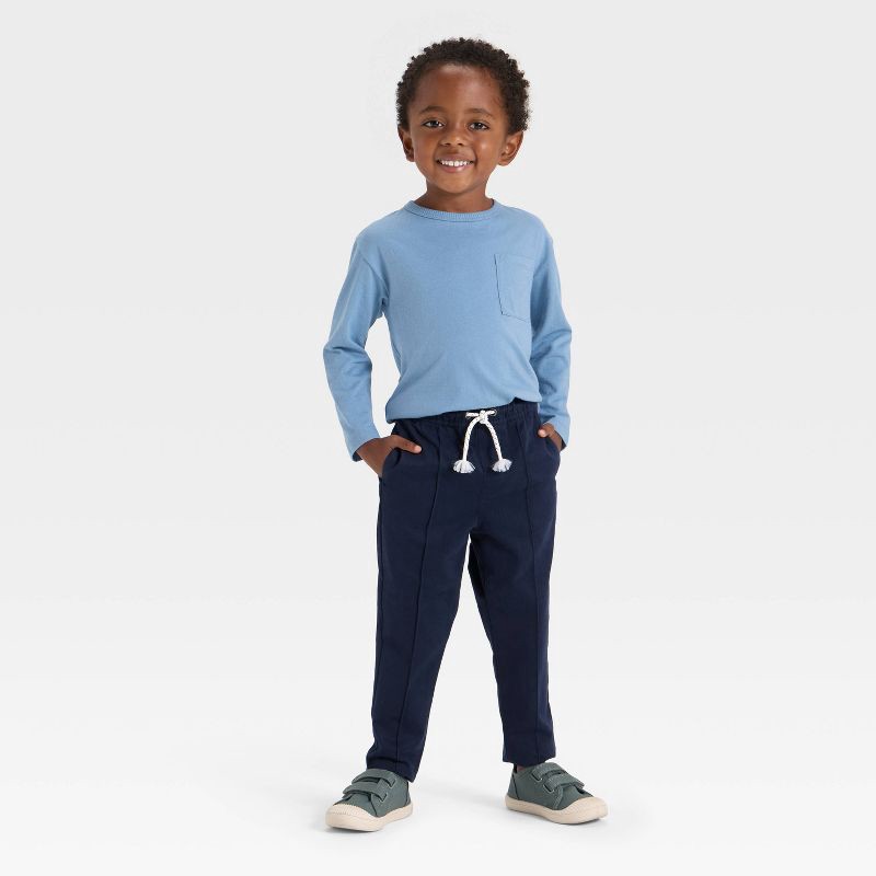 slide 3 of 3, Toddler Boys' Tapered Pants - Cat & Jack™ Blue 12M, 1 ct