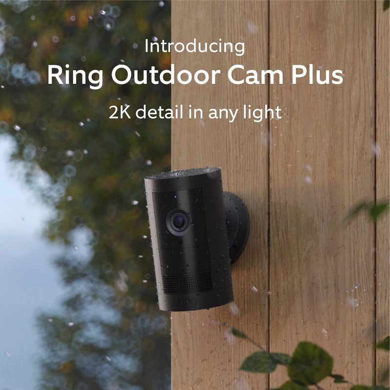 slide 2 of 10, Ring Outdoor Cam Plus Battery 2K Video with Low-Light Vision and Flexible Mounting - Black, 1 ct