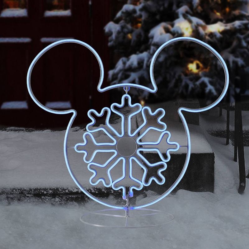 slide 2 of 4, Disney 2' Outdoor Neon Mickey Snowflake, 1 ct