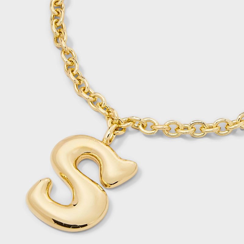 slide 4 of 4, SUGARFIX by BaubleBar Bubble Initial Necklace - Gold S, 1 ct
