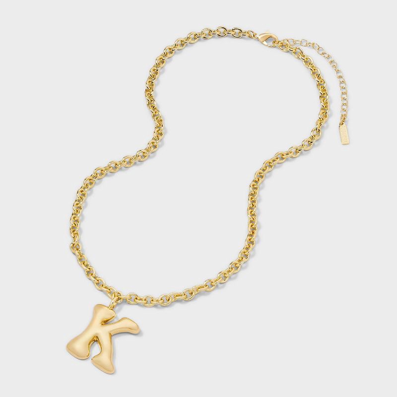 slide 3 of 4, SUGARFIX by BaubleBar Bubble Initial Necklace - Gold K, 1 ct