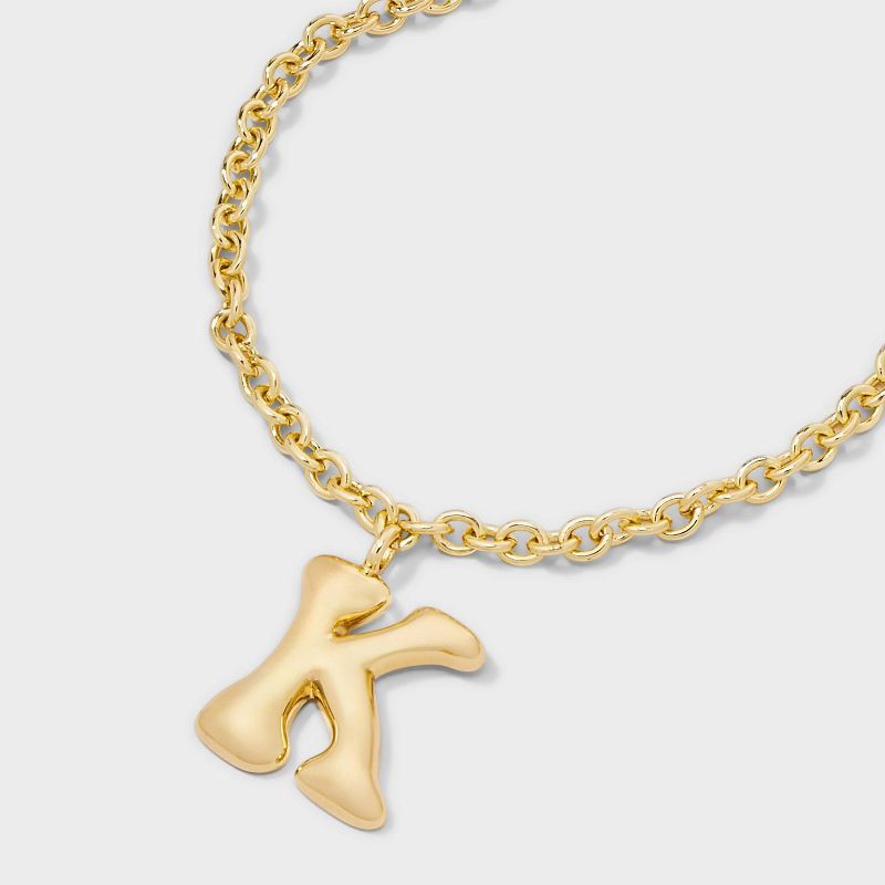 slide 4 of 4, SUGARFIX by BaubleBar Bubble Initial Necklace - Gold K, 1 ct