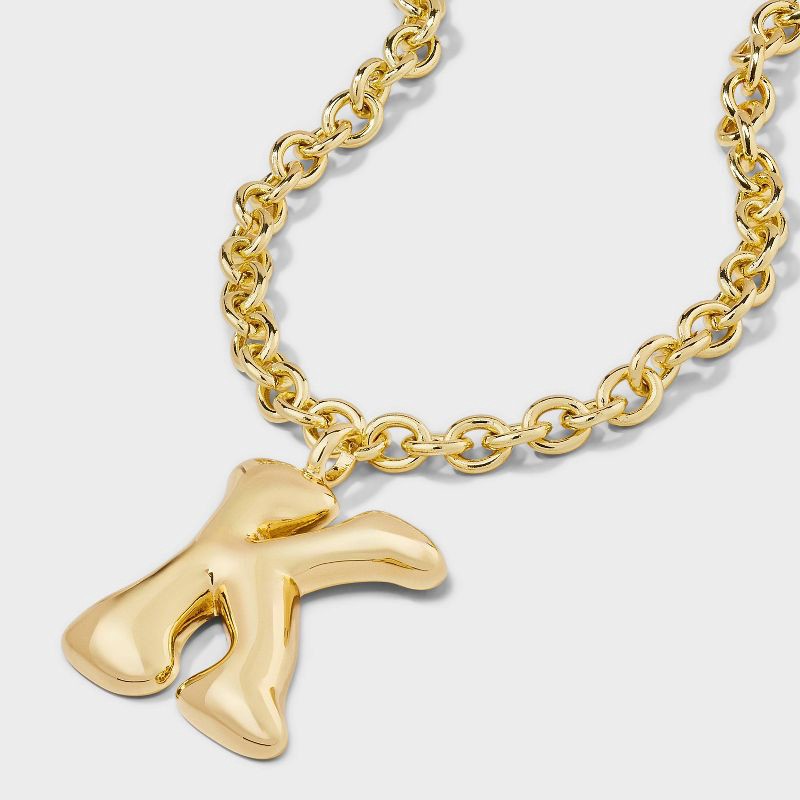 slide 1 of 4, SUGARFIX by BaubleBar Bubble Initial Necklace - Gold K, 1 ct