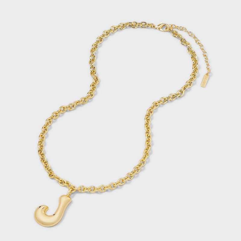 slide 3 of 4, SUGARFIX by BaubleBar Bubble Initial Necklace - Gold J, 1 ct