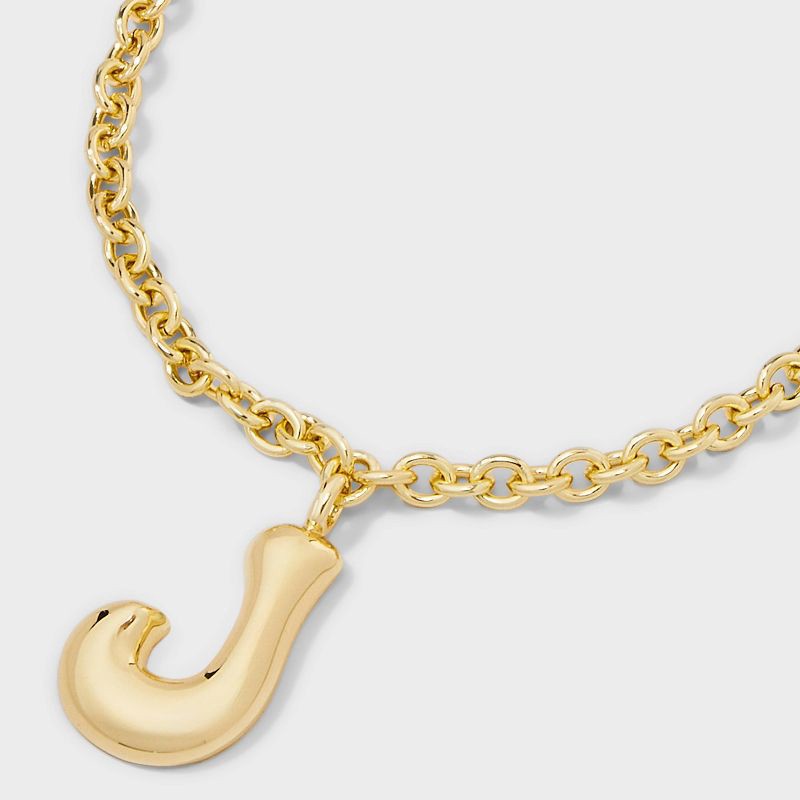 slide 4 of 4, SUGARFIX by BaubleBar Bubble Initial Necklace - Gold J, 1 ct