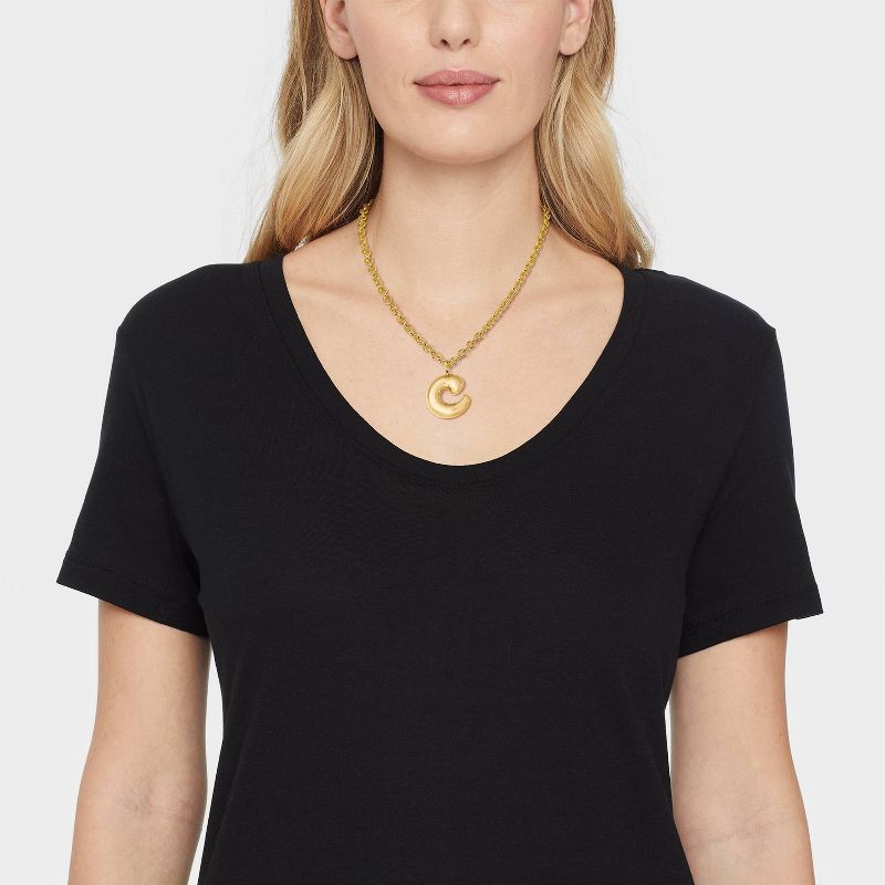 slide 2 of 4, SUGARFIX by BaubleBar Bubble Initial Necklace - Gold C, 1 ct