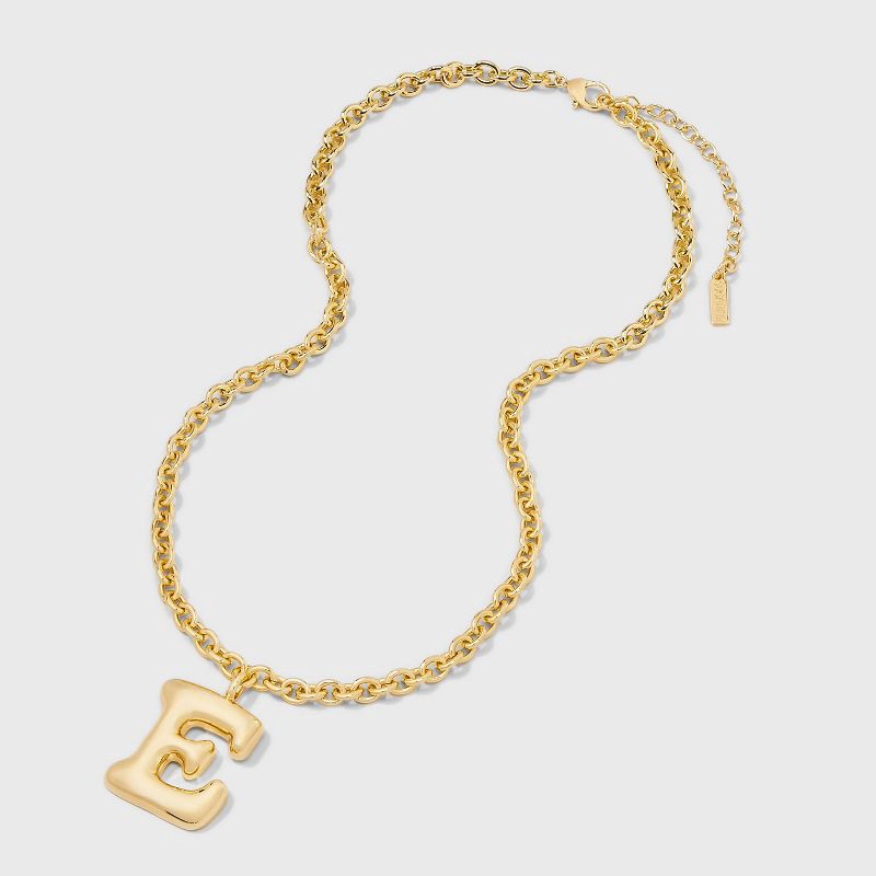 slide 3 of 4, SUGARFIX by BaubleBar Bubble Initial Necklace - Gold E, 1 ct