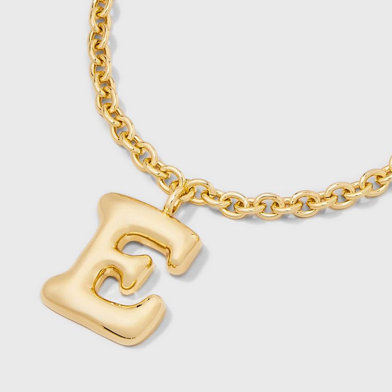 slide 4 of 4, SUGARFIX by BaubleBar Bubble Initial Necklace - Gold E, 1 ct