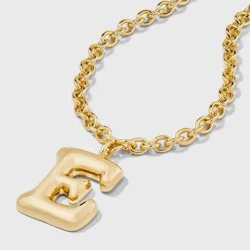 SUGARFIX by BaubleBar Bubble Initial Necklace - Gold E