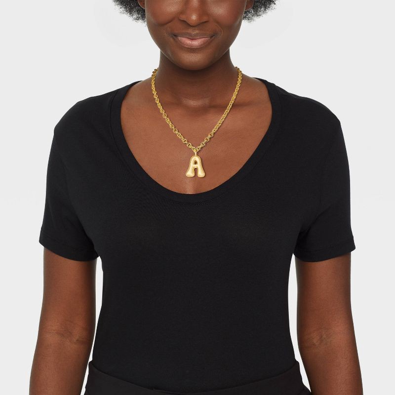 slide 2 of 4, SUGARFIX by BaubleBar Bubble Initial Necklace - Gold A, 1 ct