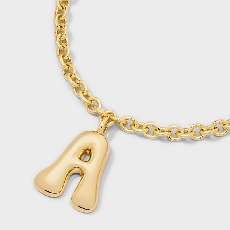 slide 4 of 4, SUGARFIX by BaubleBar Bubble Initial Necklace - Gold A, 1 ct