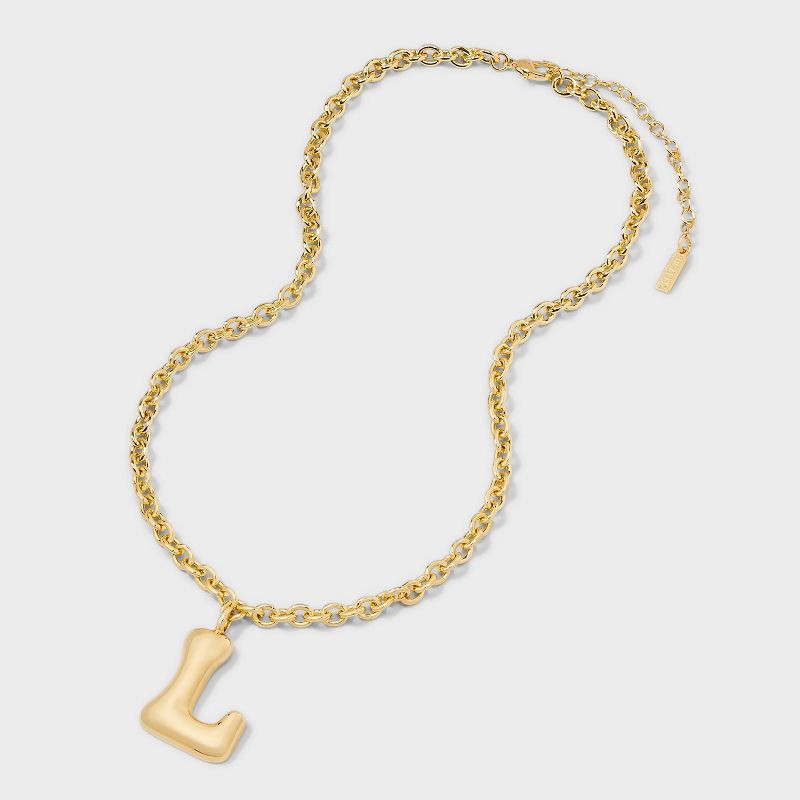 slide 3 of 4, SUGARFIX by BaubleBar Bubble Initial Necklace - Gold L, 1 ct