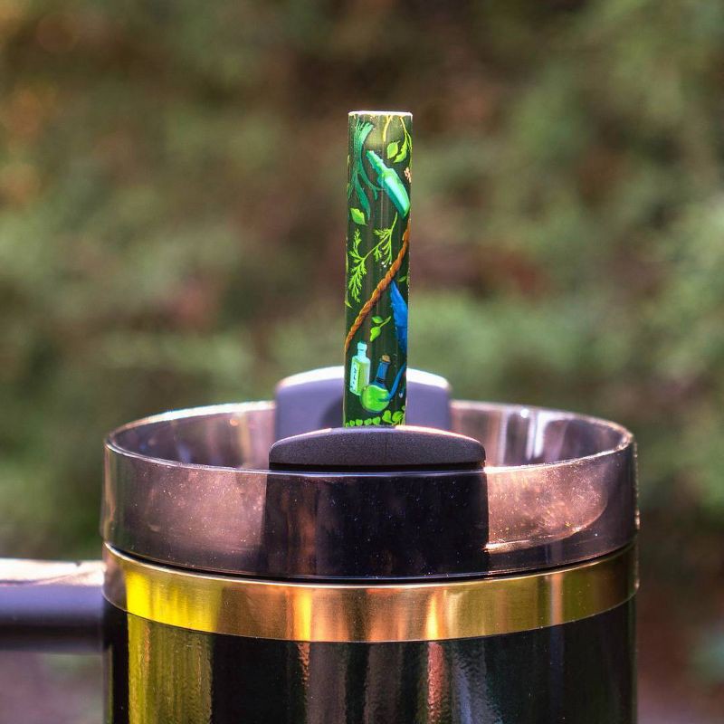 slide 5 of 11, CharCharms 4pk 30oz Water Bottle Straws Wicked 2 Elphaba, 4 ct; 30 oz