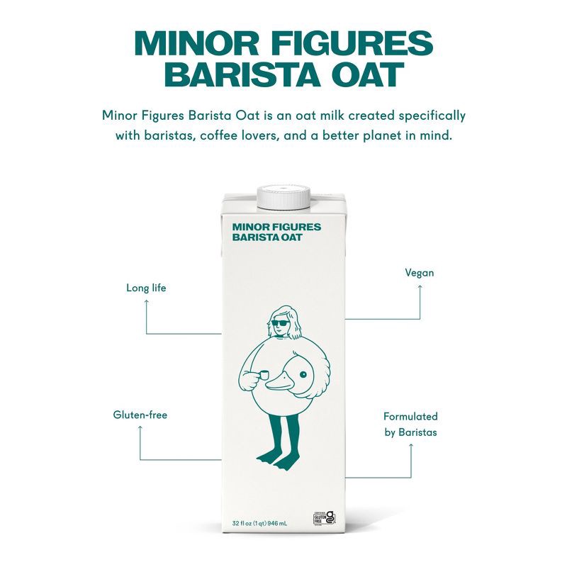 slide 4 of 8, Minor Figures Original Barista Oat Milk - 32 fl oz, 32 fl oz