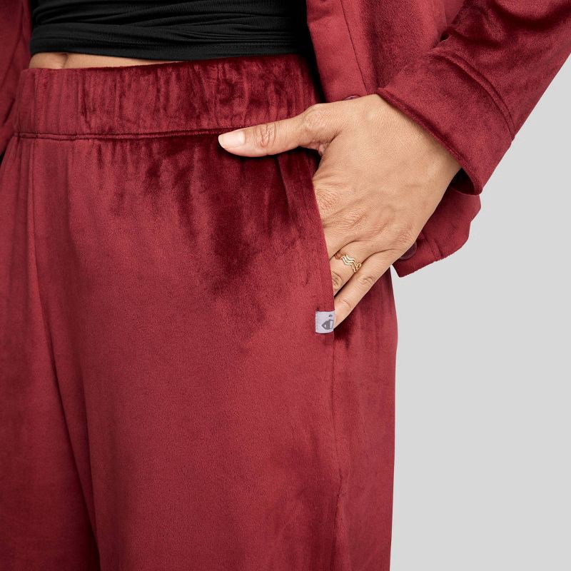 slide 3 of 5, Jockey Generation™ Women's Luxe Velour Pajama Pants AGE82 - Cranberry M, 1 ct