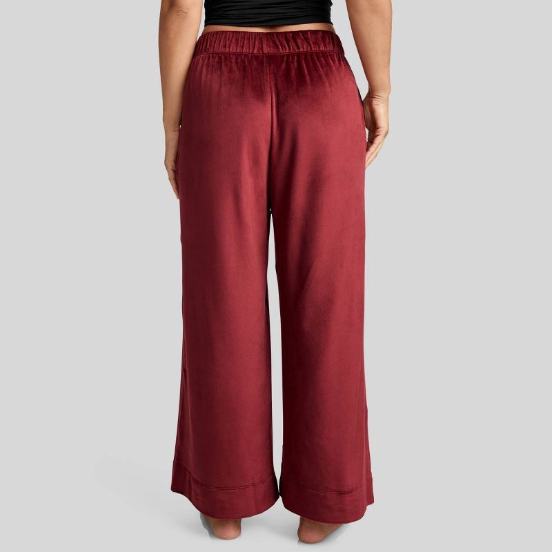 slide 5 of 5, Jockey Generation™ Women's Luxe Velour Pajama Pants AGE82 - Cranberry L, 1 ct