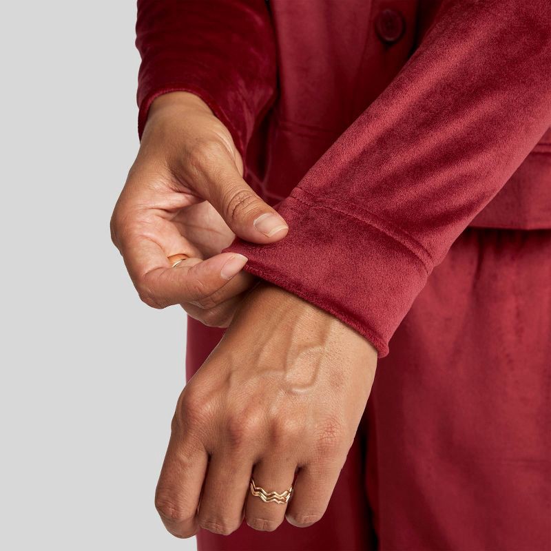 slide 5 of 5, Jockey Generation™ Women's Luxe Velour Cardigan - Cranberry S, 1 ct