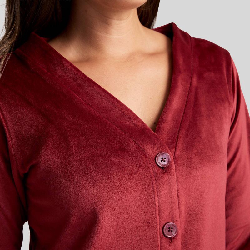 slide 4 of 5, Jockey Generation™ Women's Luxe Velour Cardigan - Cranberry M, 1 ct