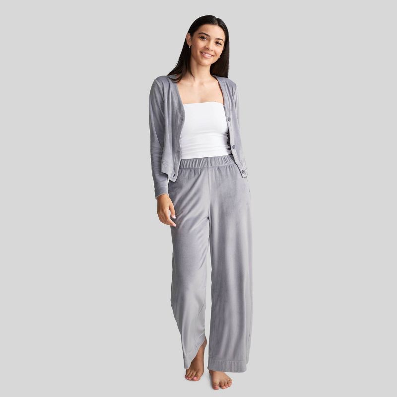 slide 3 of 5, Jockey Generation™ Women's Luxe Velour Pajama Pants AGE82 - Mid Gray S, 1 ct