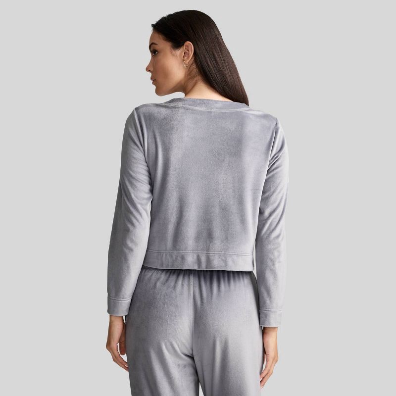 slide 2 of 2, Jockey Generation™ Women's Luxe Velour Cardigan - Gray S, 1 ct
