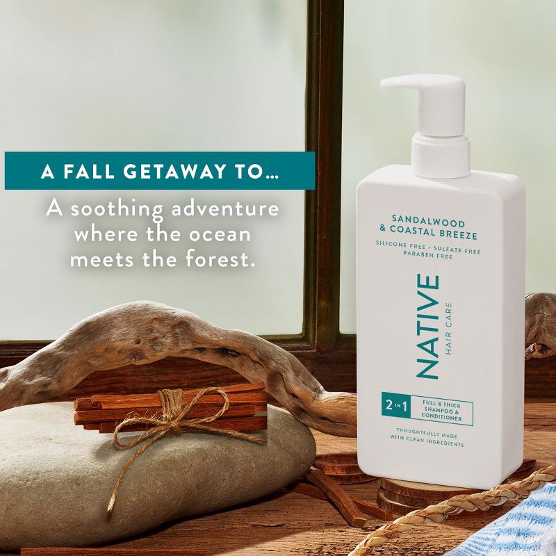 slide 6 of 9, Native 2-in-1 Shampoo and Conditioner - Sandalwood & Coastal Breeze - 16.5 fl oz, 16.5 fl oz