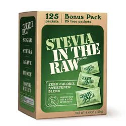In The Raw Stevia Zero-Calorie Sweetener Sugar Substitutes - 4.4oz/125ct