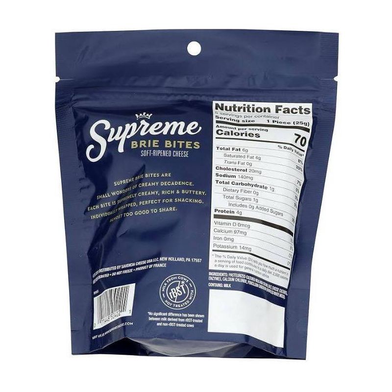 slide 4 of 7, Supreme Brie Bites Brie Cheese - 4.4oz/5ct, 5 ct; 4.4 oz