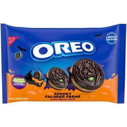 Oreo Halloween Snack Green and Orange Creme Chocolate Sandwich Cookies - 7.14oz/14ct