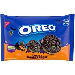 Oreo Halloween Snack Green and Orange Creme Chocolate Sandwich Cookies - 7.14oz/14ct