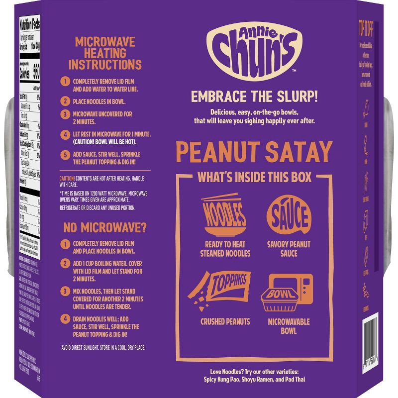 slide 2 of 12, Annie Chuns Peanut Satay Noodle Bowl - 8.71oz, 8.71 oz