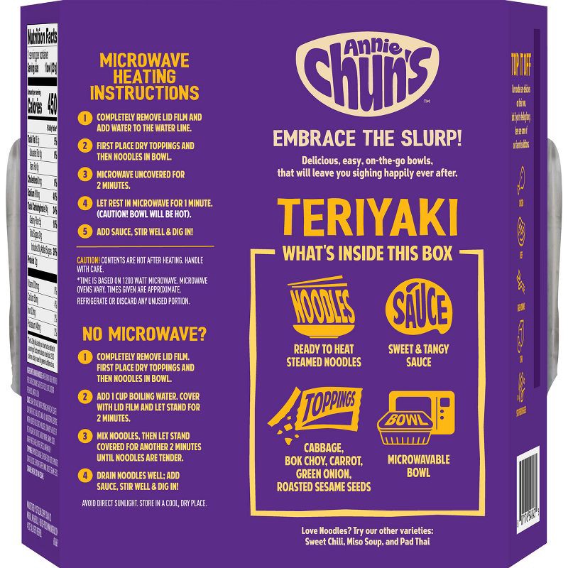 slide 2 of 12, Annie Chuns Japanese-Style Teriyaki Noodle Bowl - 8.16oz, 8.16 oz