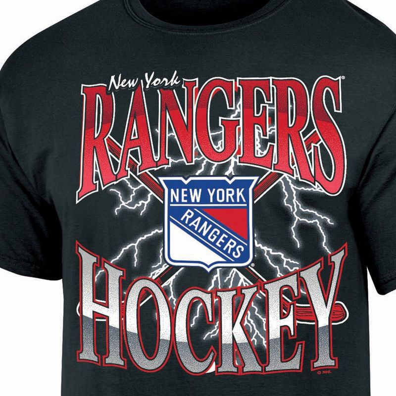 slide 3 of 3, NHL New York Rangers Men's Short Sleeve Black T-Shirt - M, 1 ct