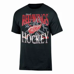 NHL Detroit Red Wings Men's Short Sleeve Black T-Shirt - M