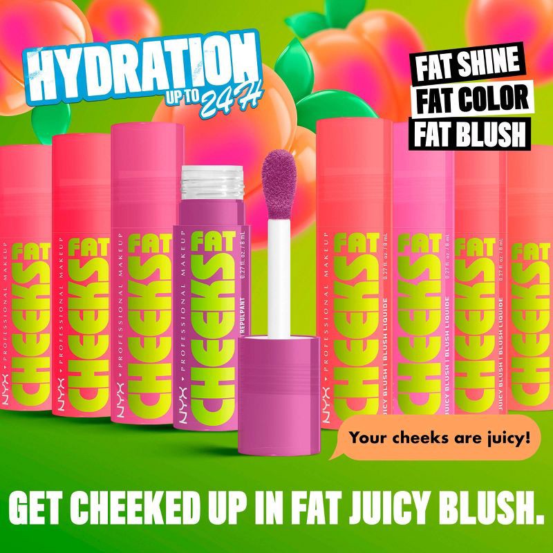slide 4 of 10, NYX Professional Makeup Fat Cheeks Juicy Liquid Blush - Plum Pop - 0.27 fl oz, 0.27 fl oz