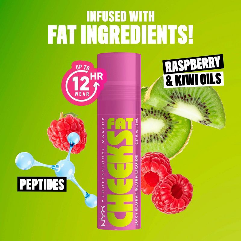 slide 6 of 10, NYX Professional Makeup Fat Cheeks Juicy Liquid Blush - Blueberry Burst - 0.27 fl oz, 0.27 fl oz