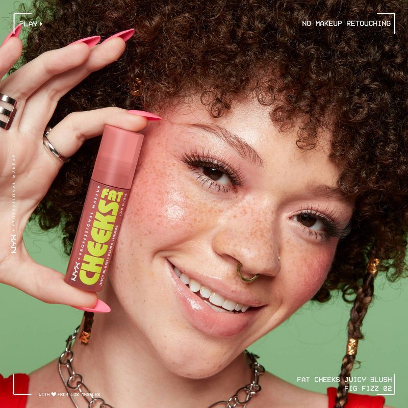 slide 5 of 10, NYX Professional Makeup Fat Cheeks Juicy Liquid Blush - Fig Fizz - 0.27 fl oz, 0.27 fl oz