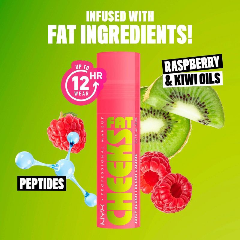slide 6 of 10, NYX Professional Makeup Fat Cheeks Juicy Liquid Blush - Guava Gush - 0.27 fl oz, 0.27 fl oz