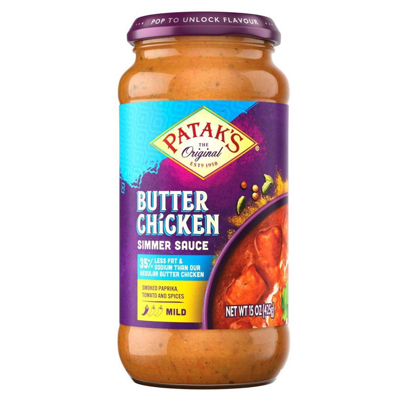slide 1 of 6, Patak's Less Fat Butter Chicken Cooking Sauce - 15oz, 15 oz