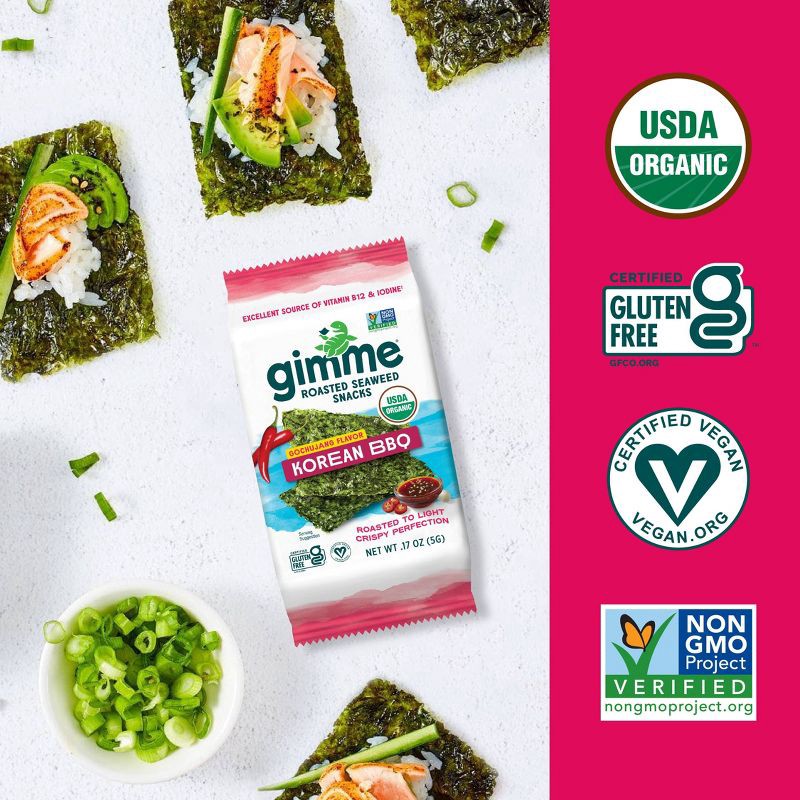 slide 3 of 5, Gimme Gochujang Korean BBQ Roasted Seaweed Snack - 0.7oz/4ct, 0.7 oz, 4 ct