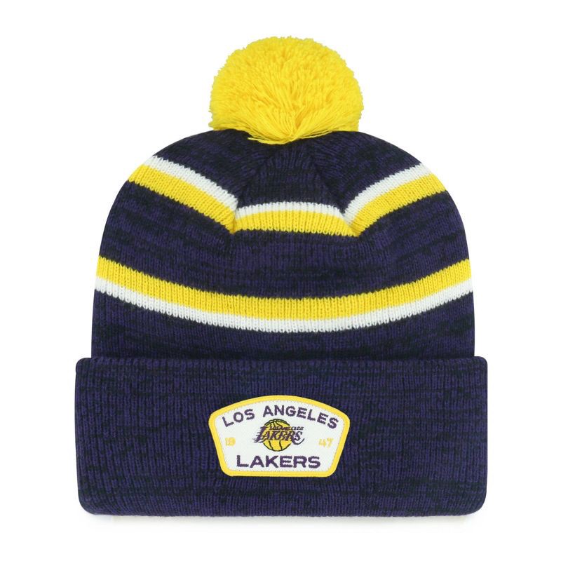 slide 1 of 2, NBA Los Angeles Lakers Couliour Knit Beanie with Pom, 1 ct