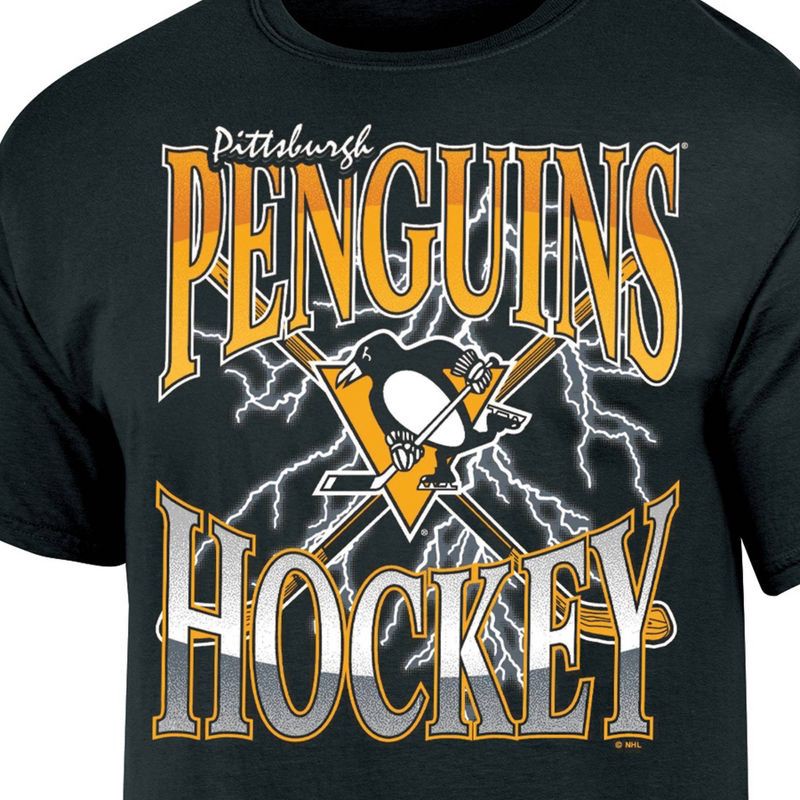 slide 3 of 3, NHL Pittsburgh Penguins Men's Short Sleeve Black T-Shirt - M, 1 ct