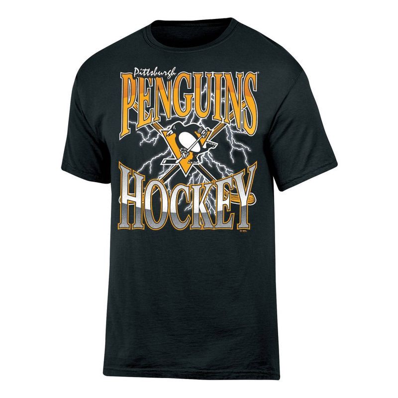 slide 1 of 3, NHL Pittsburgh Penguins Men's Short Sleeve Black T-Shirt - M, 1 ct