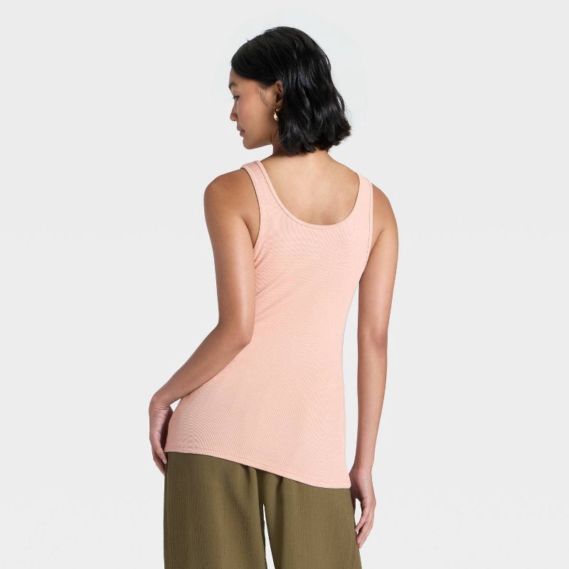 slide 2 of 4, Women's Slim Fit Layered Tank Top - A New Day™ Pink M, 1 ct