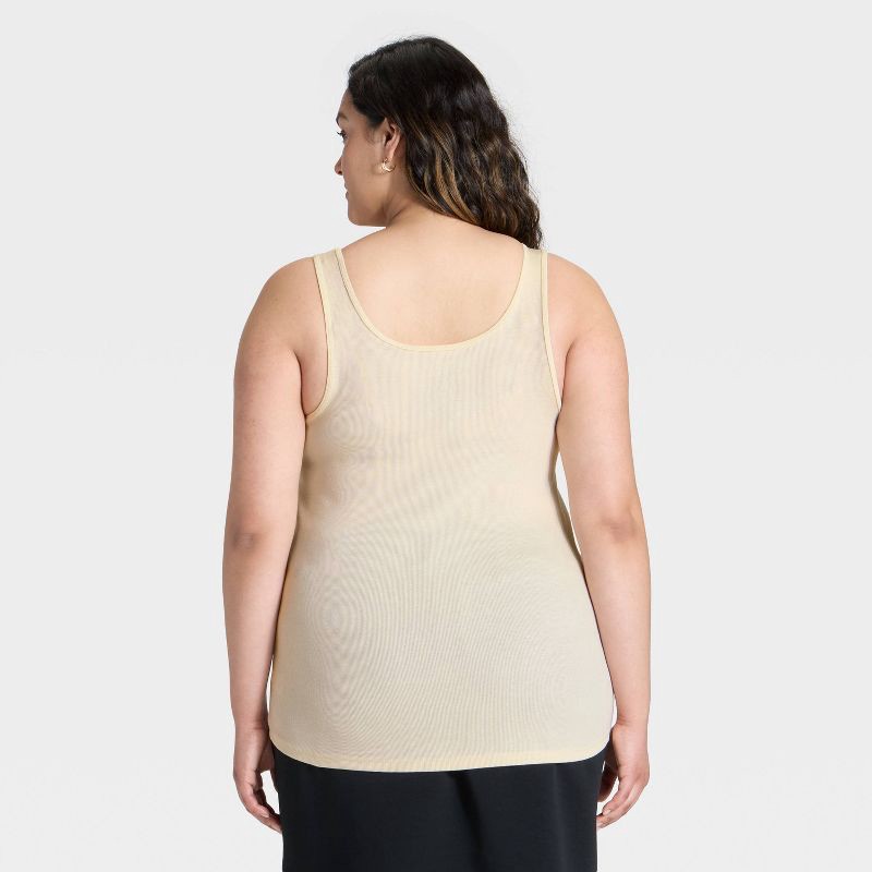 slide 2 of 3, Women's Slim Fit Layered Tank Top - A New Day™ Cream XXL, 1 ct