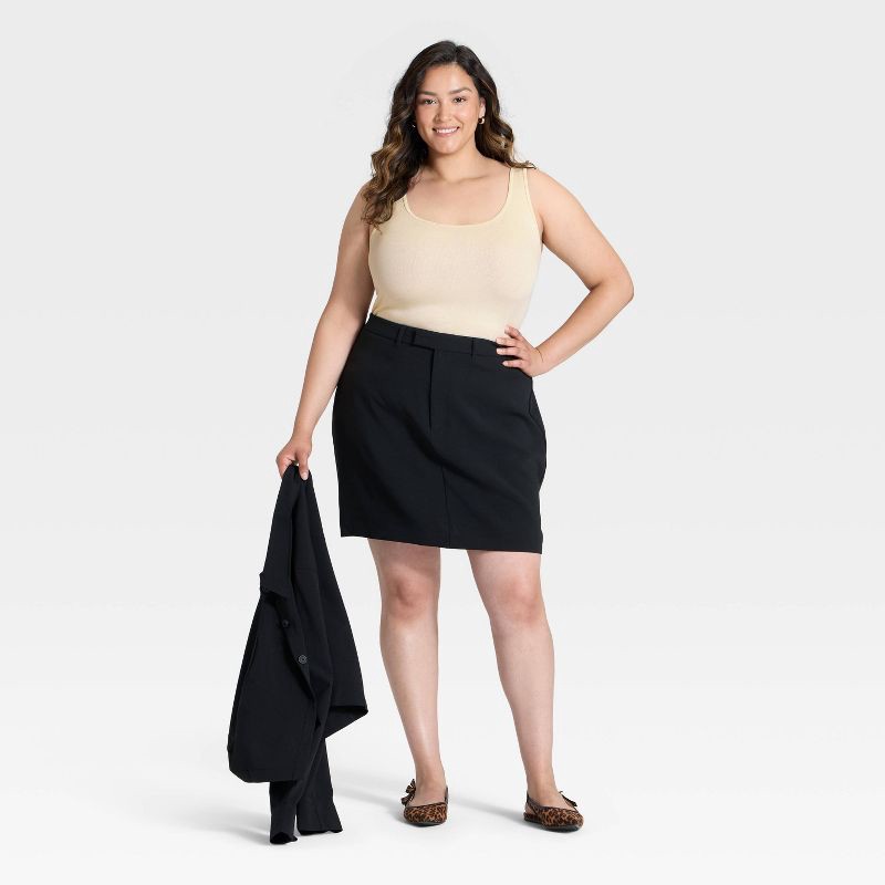 slide 3 of 3, Women's Slim Fit Layered Tank Top - A New Day™ Cream XXL, 1 ct