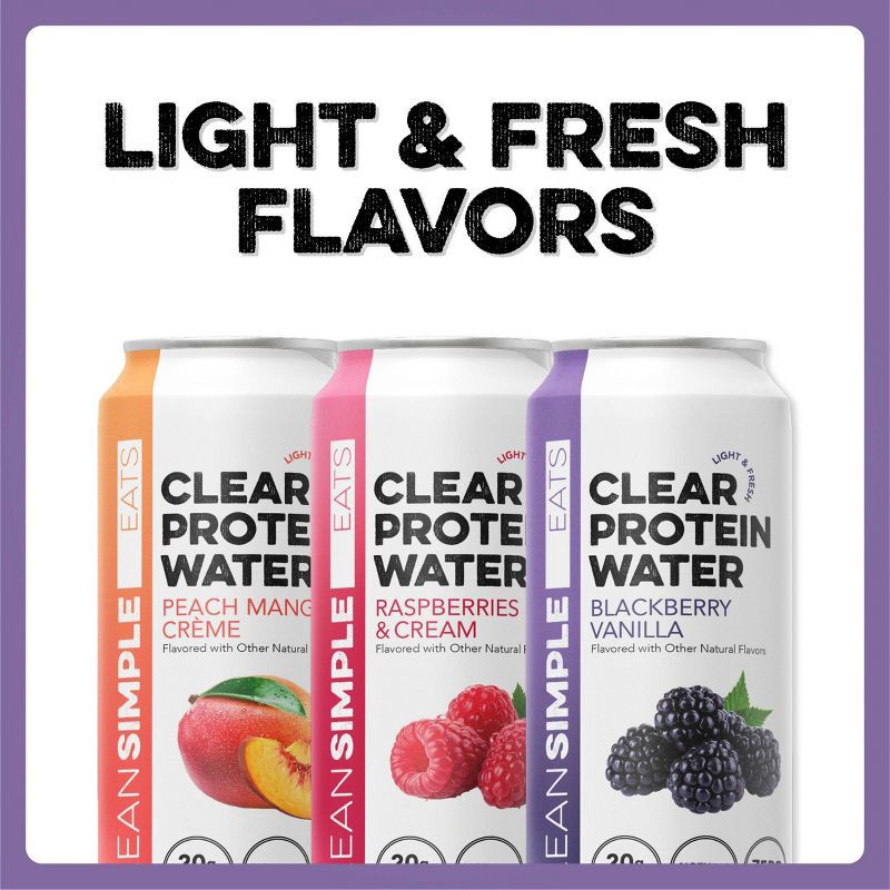 slide 4 of 6, Clean Simple Eats Clear Protein Water Blackberry Vanilla - 16 fl oz Can, 16 fl oz
