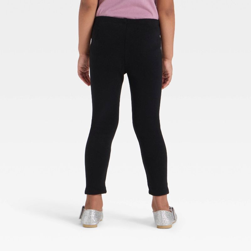 slide 2 of 3, Toddler Girls' Cozy Leggings - Cat & Jack™ Black 2T, 1 ct