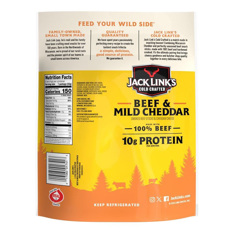 slide 2 of 10, Jack Link's Cold Crafted Beef and Cheddar Cheese - 12oz/8ct, 8 ct; 12 oz
