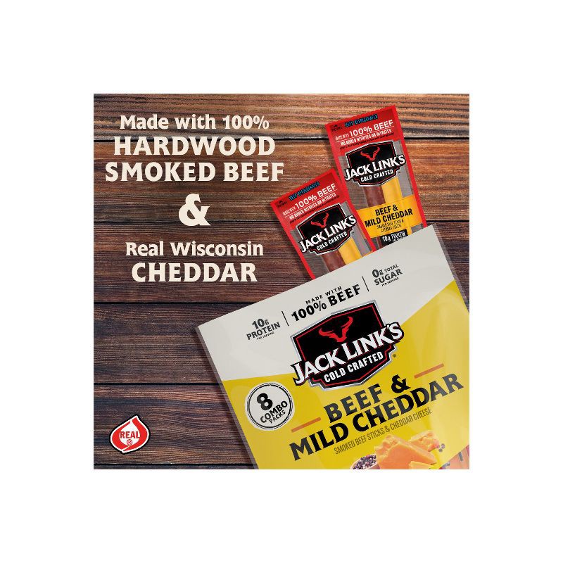 slide 4 of 10, Jack Link's Cold Crafted Beef and Cheddar Cheese - 12oz/8ct, 8 ct; 12 oz